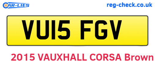 VU15FGV are the vehicle registration plates.