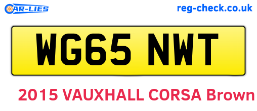 WG65NWT are the vehicle registration plates.