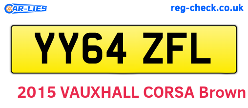 YY64ZFL are the vehicle registration plates.