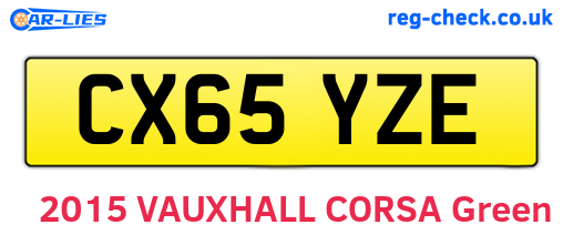 CX65YZE are the vehicle registration plates.