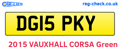 DG15PKY are the vehicle registration plates.