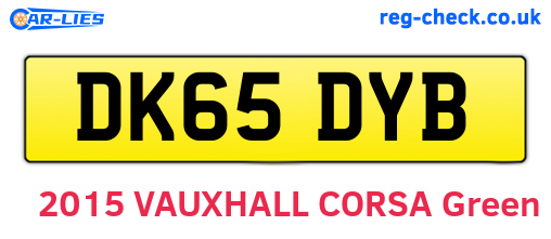 DK65DYB are the vehicle registration plates.