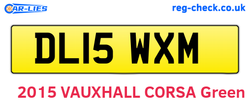 DL15WXM are the vehicle registration plates.