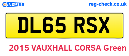 DL65RSX are the vehicle registration plates.
