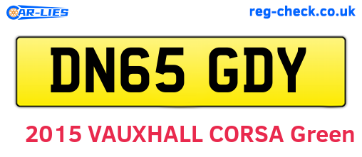 DN65GDY are the vehicle registration plates.