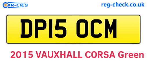 DP15OCM are the vehicle registration plates.
