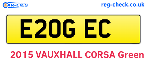 E20GEC are the vehicle registration plates.
