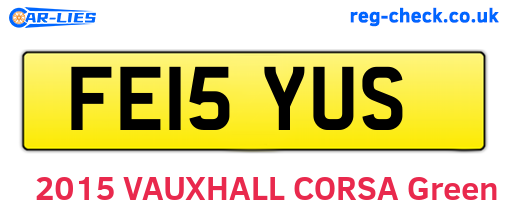 FE15YUS are the vehicle registration plates.