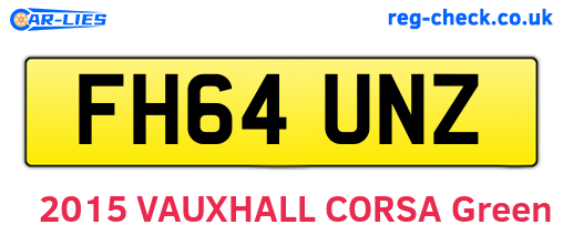 FH64UNZ are the vehicle registration plates.