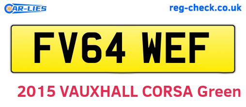 FV64WEF are the vehicle registration plates.
