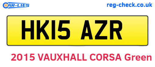 HK15AZR are the vehicle registration plates.