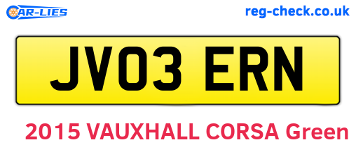 JV03ERN are the vehicle registration plates.