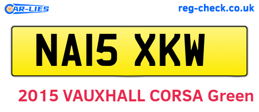 NA15XKW are the vehicle registration plates.