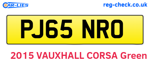 PJ65NRO are the vehicle registration plates.