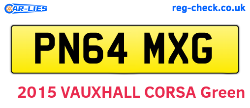 PN64MXG are the vehicle registration plates.