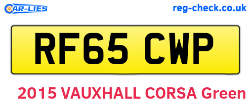 RF65CWP are the vehicle registration plates.