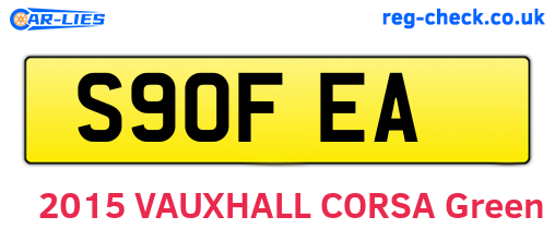 S90FEA are the vehicle registration plates.