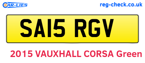 SA15RGV are the vehicle registration plates.