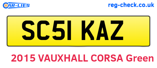 SC51KAZ are the vehicle registration plates.