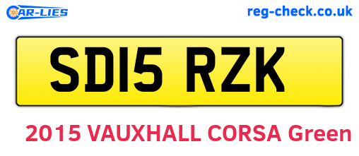 SD15RZK are the vehicle registration plates.