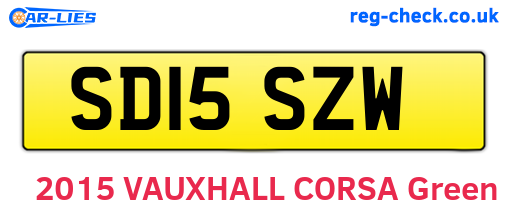 SD15SZW are the vehicle registration plates.