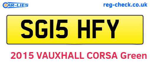 SG15HFY are the vehicle registration plates.