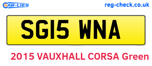 SG15WNA are the vehicle registration plates.