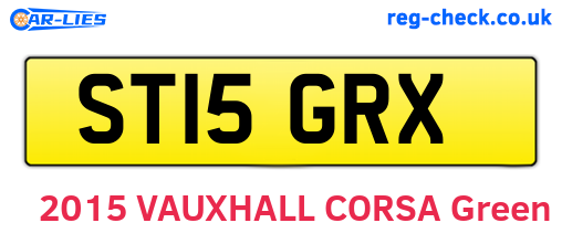 ST15GRX are the vehicle registration plates.