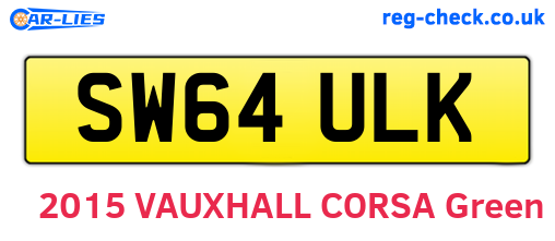 SW64ULK are the vehicle registration plates.