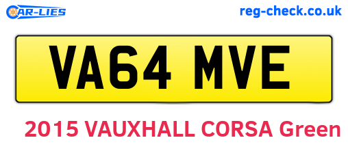 VA64MVE are the vehicle registration plates.