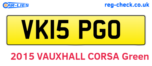 VK15PGO are the vehicle registration plates.