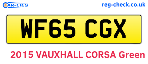 WF65CGX are the vehicle registration plates.