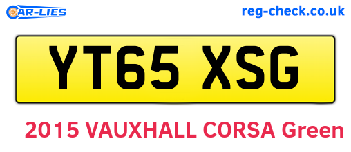 YT65XSG are the vehicle registration plates.