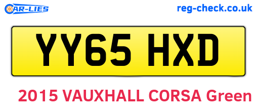 YY65HXD are the vehicle registration plates.