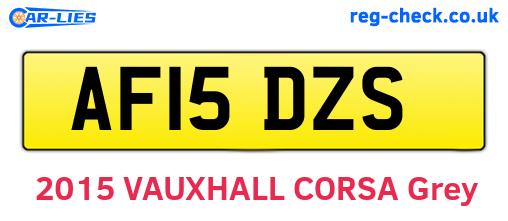 AF15DZS are the vehicle registration plates.