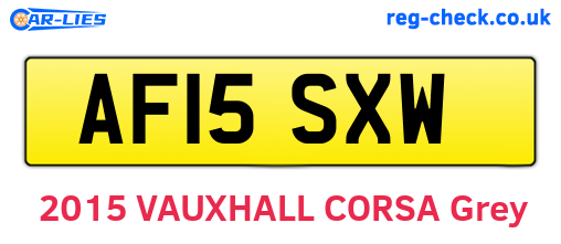 AF15SXW are the vehicle registration plates.