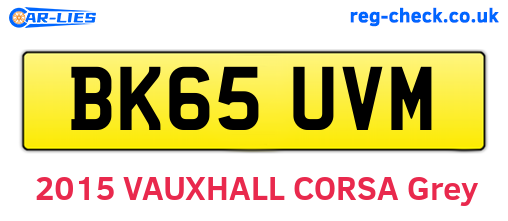 BK65UVM are the vehicle registration plates.