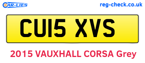 CU15XVS are the vehicle registration plates.