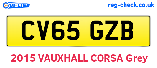 CV65GZB are the vehicle registration plates.