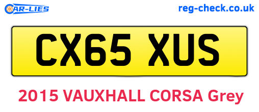 CX65XUS are the vehicle registration plates.