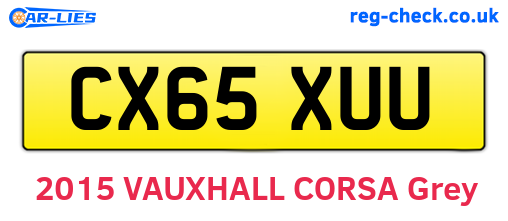 CX65XUU are the vehicle registration plates.