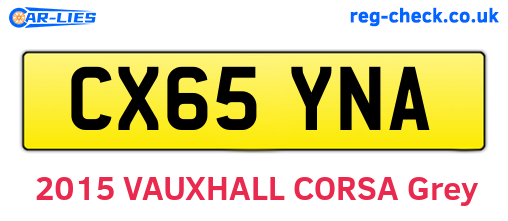 CX65YNA are the vehicle registration plates.