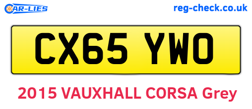 CX65YWO are the vehicle registration plates.