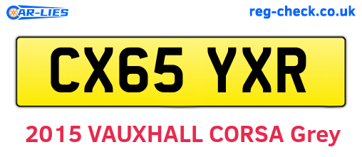 CX65YXR are the vehicle registration plates.