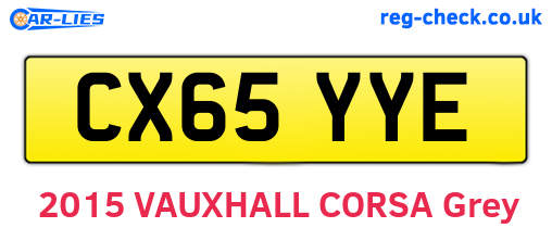 CX65YYE are the vehicle registration plates.
