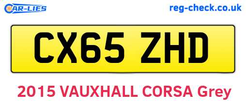 CX65ZHD are the vehicle registration plates.