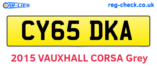 CY65DKA are the vehicle registration plates.