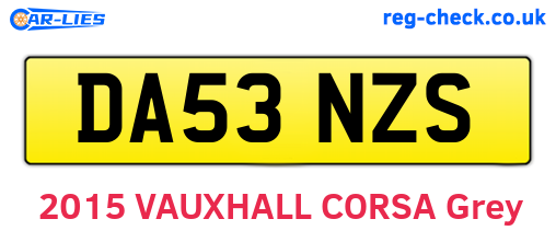 DA53NZS are the vehicle registration plates.