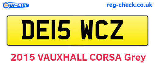 DE15WCZ are the vehicle registration plates.