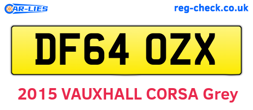 DF64OZX are the vehicle registration plates.
